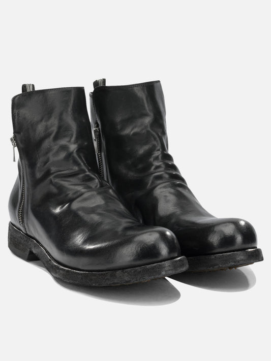 Officine Creative "Bulla DD" Ankle Boots with Zipper Black