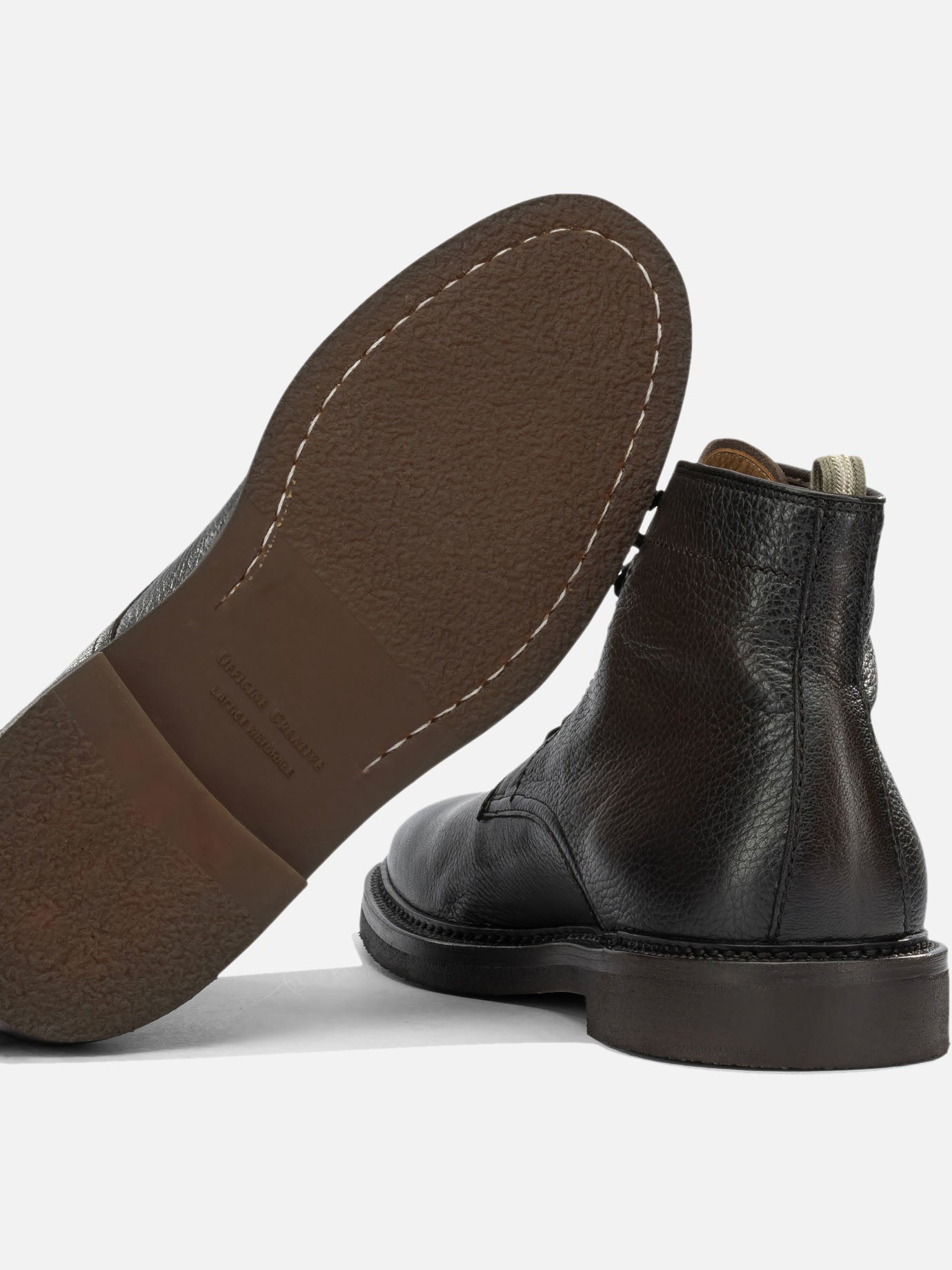 Officine Creative "Hopkins Flexi 203" Lace-Up Ankle Boots Brown
