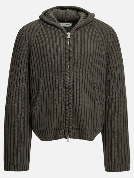 Our Legacy "Level" Zip-Up Sweater Green