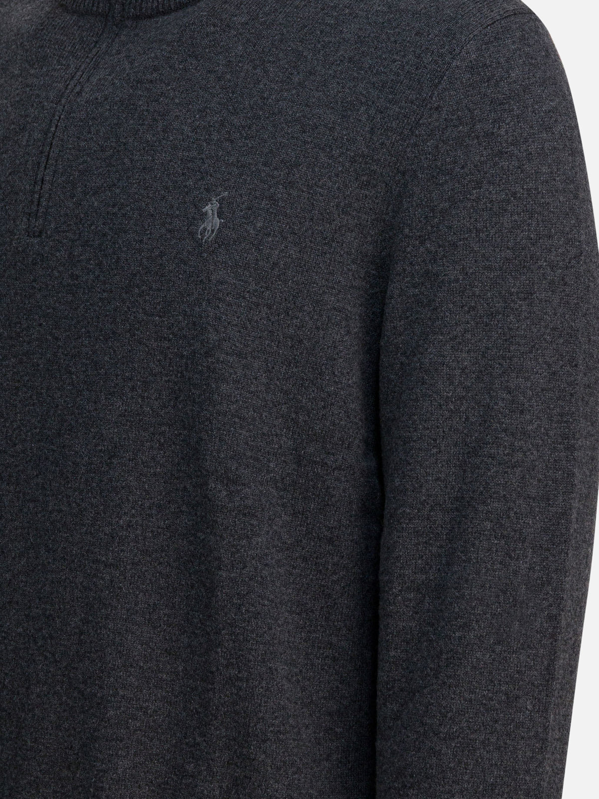 Polo Ralph Lauren Sweater with a half-zip and logo Grey