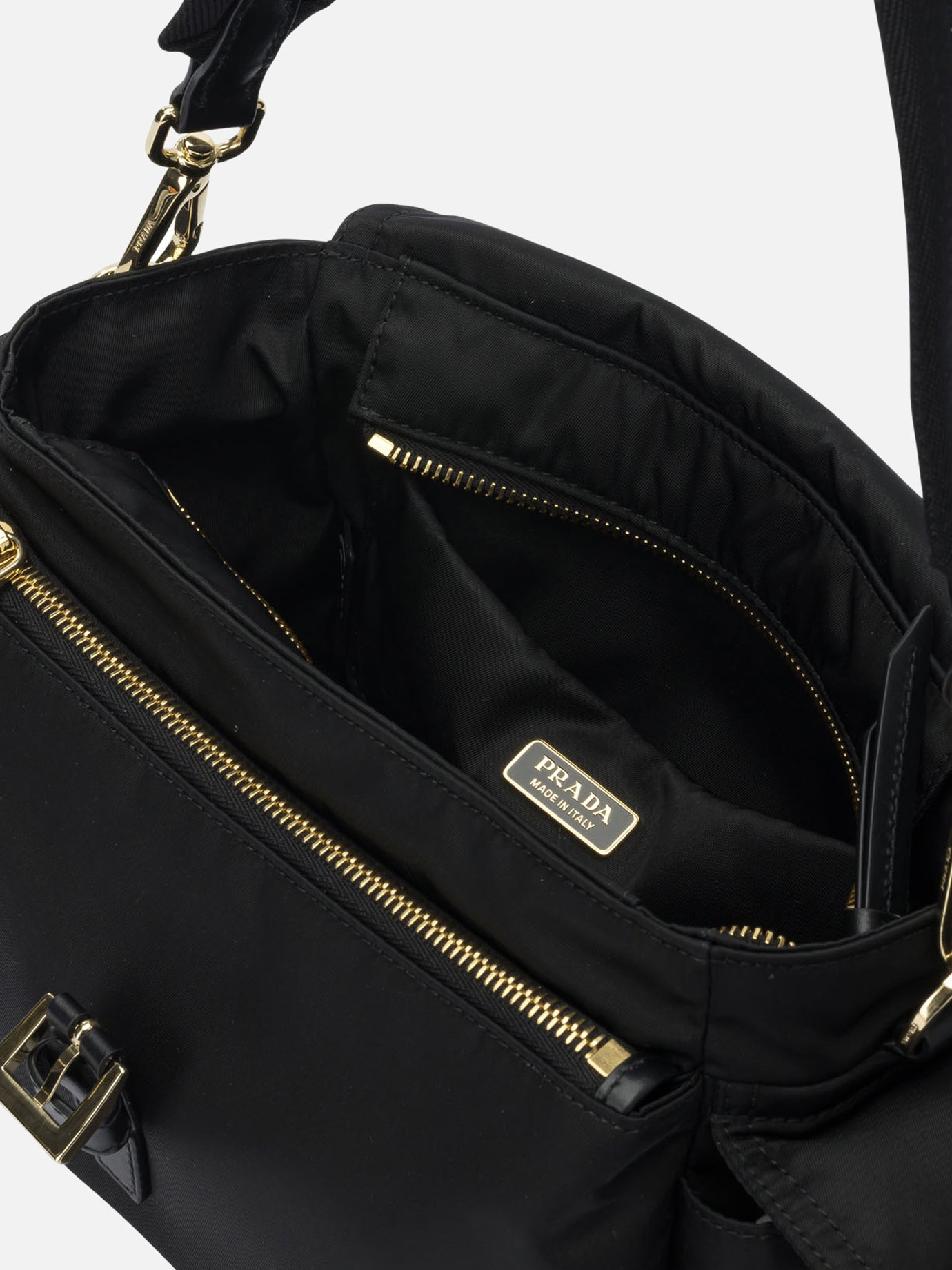 Medium bags 100% recycled polyamide - Other fabric: 100% calf leather Black - Prada Women | PDP | VIETTI Online Store | Zoom-Modal_5