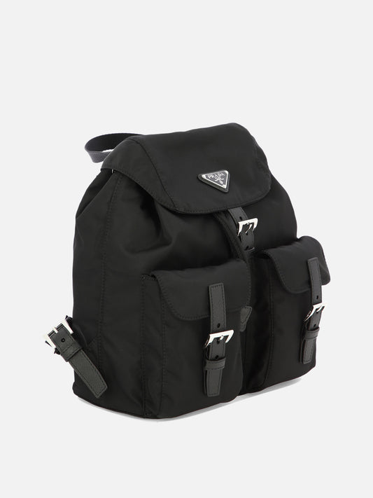 Casual backpacks 100% recycled polyamide - 100% leather Black - Prada Women | PDP | VIETTI Online Store | 2