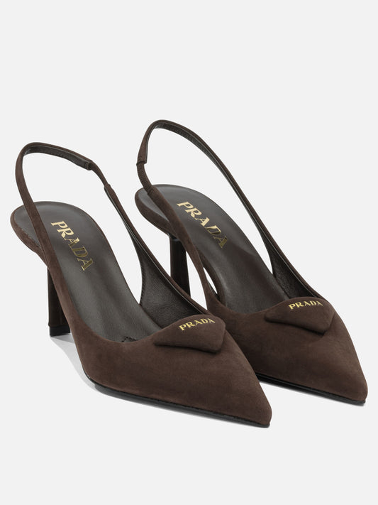 Slingbacks 100% calf leather - 100% leather Brown - Prada Women | PLP | VIETTI Online Store | 2