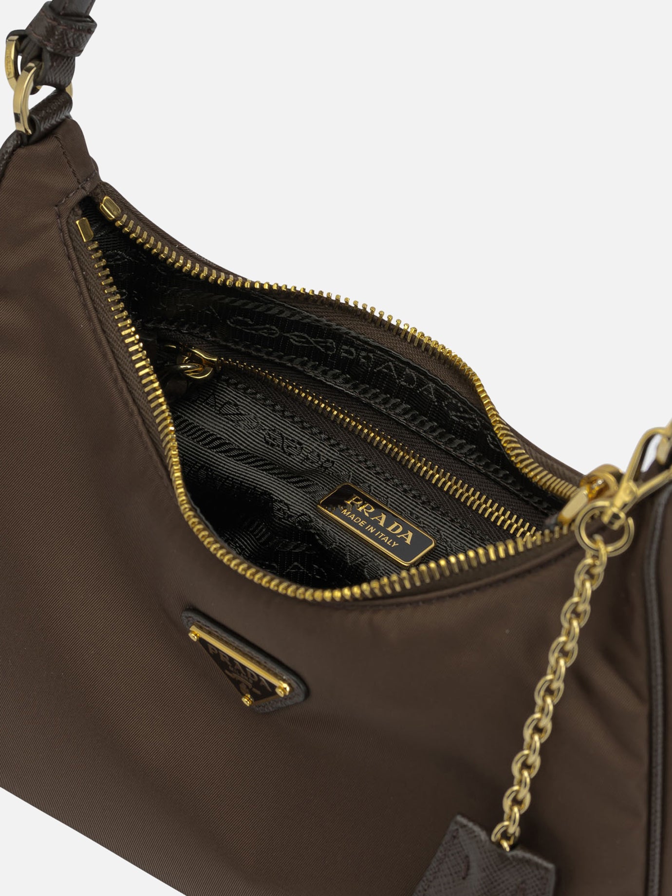 Small bags 100% recycled polyamide Brown - Prada Women | PDP | VIETTI Online Store | Zoom-Modal_5