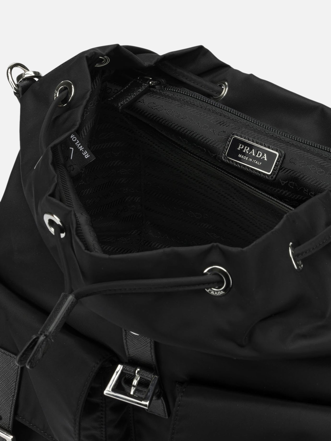 Casual backpacks 100% calf leather - Lining: 100% recycled polyamide Black - Prada Men | PDP | VIETTI Online Store | Zoom-Modal_5