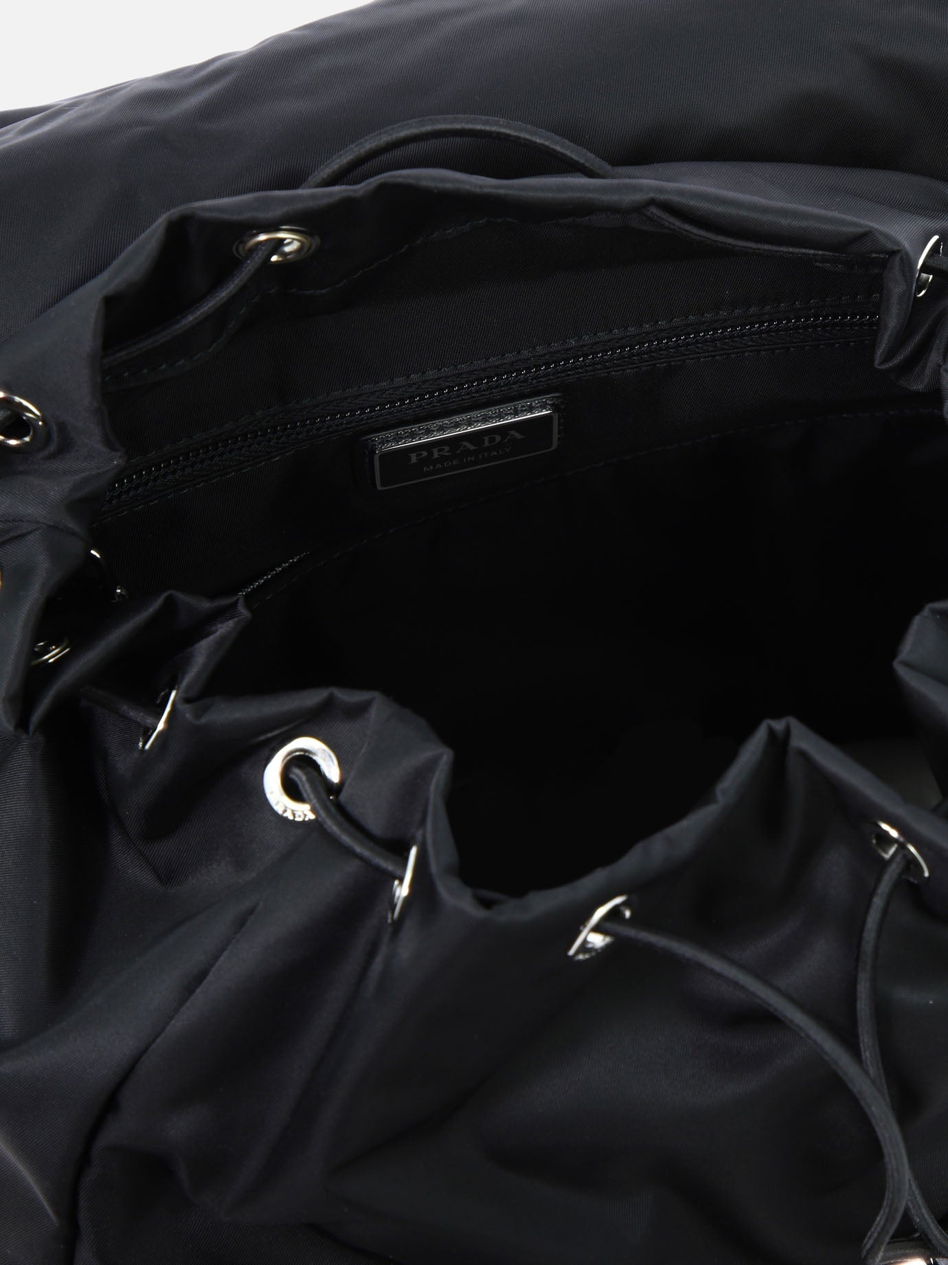 Classic backpacks 100% recycled polyamide - Other fabric: 100% calf leather Black - Prada Men | PDP | VIETTI Online Store | Zoom-Modal_5