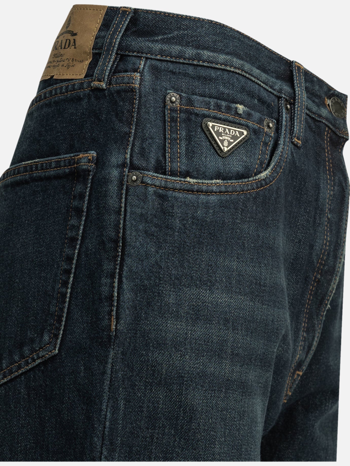 Jeans a gamba dritta Logo Blu - Prada Donna | PDP | VIETTI Online Store | Zoom-Modal_6