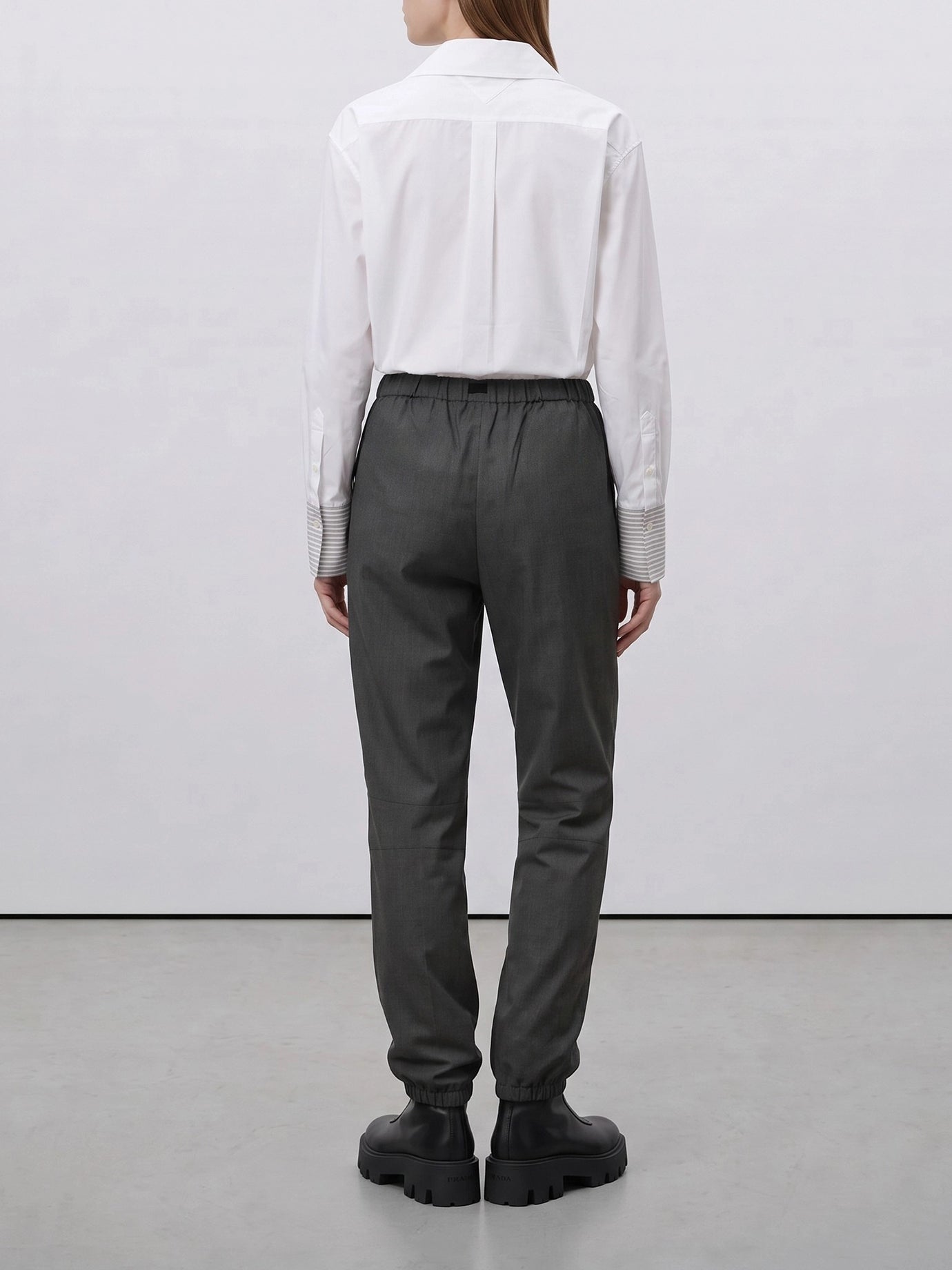 Cargo & parachute trousers Solid colour Grey - Prada Women | PDP | VIETTI Online Store | Zoom-Modal_6
