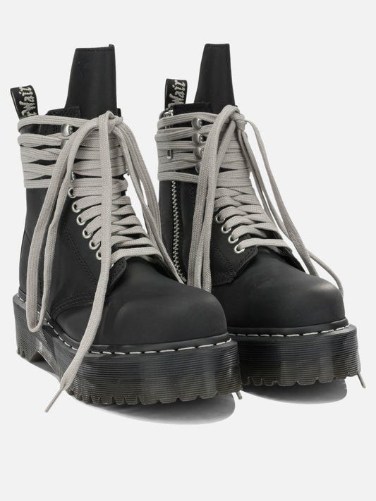 Rick Owens "Rick Owens x Dr. Martens - Quad Sole Steel" Zip-Up Ankle Boots Black