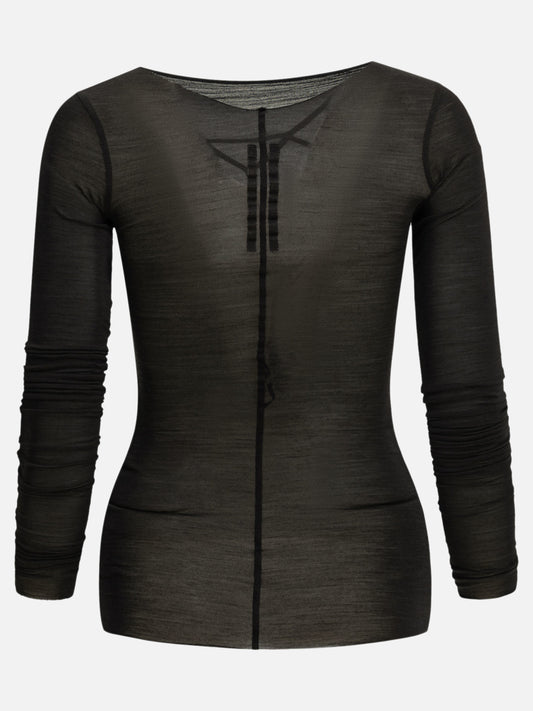 Rick Owens "LS Temple T" Casual Top Black