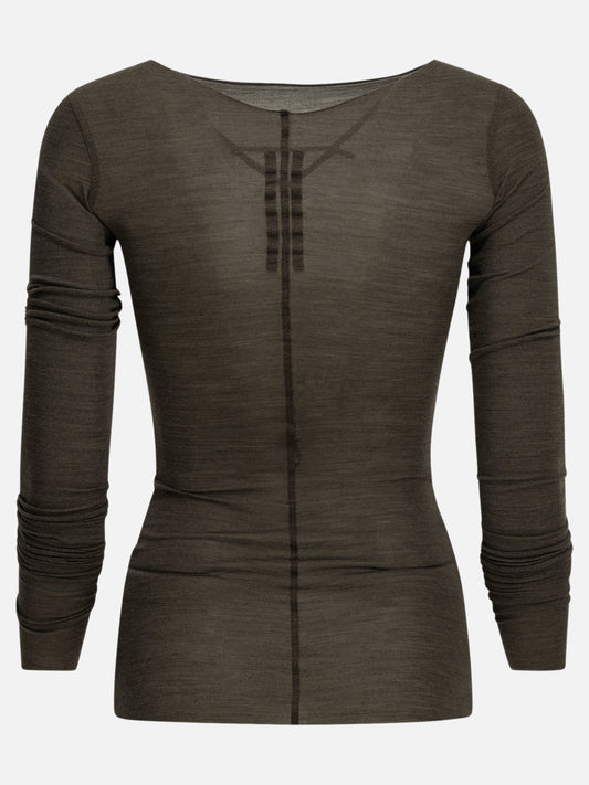 Rick Owens "LS Temple T" Casual Top Brown