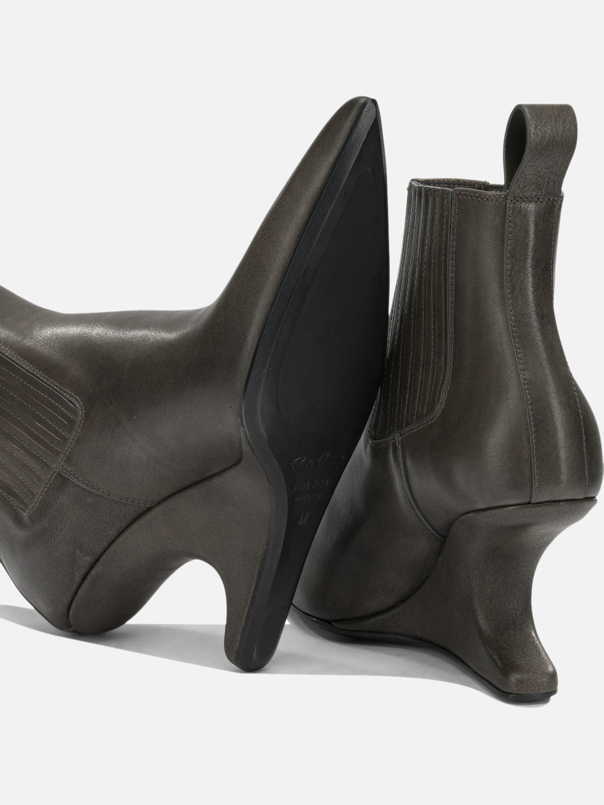 Rick Owens "Cantilever 80MM" Pull-On Ankle Boots Black