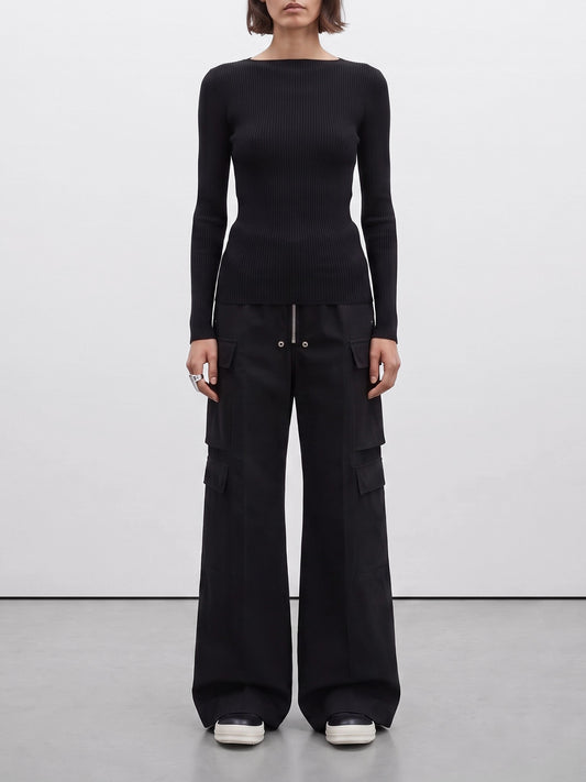 Pantaloni cargo & parachute Solid colour Nero - Rick Owens Donna | PLP | VIETTI Online Store | 2