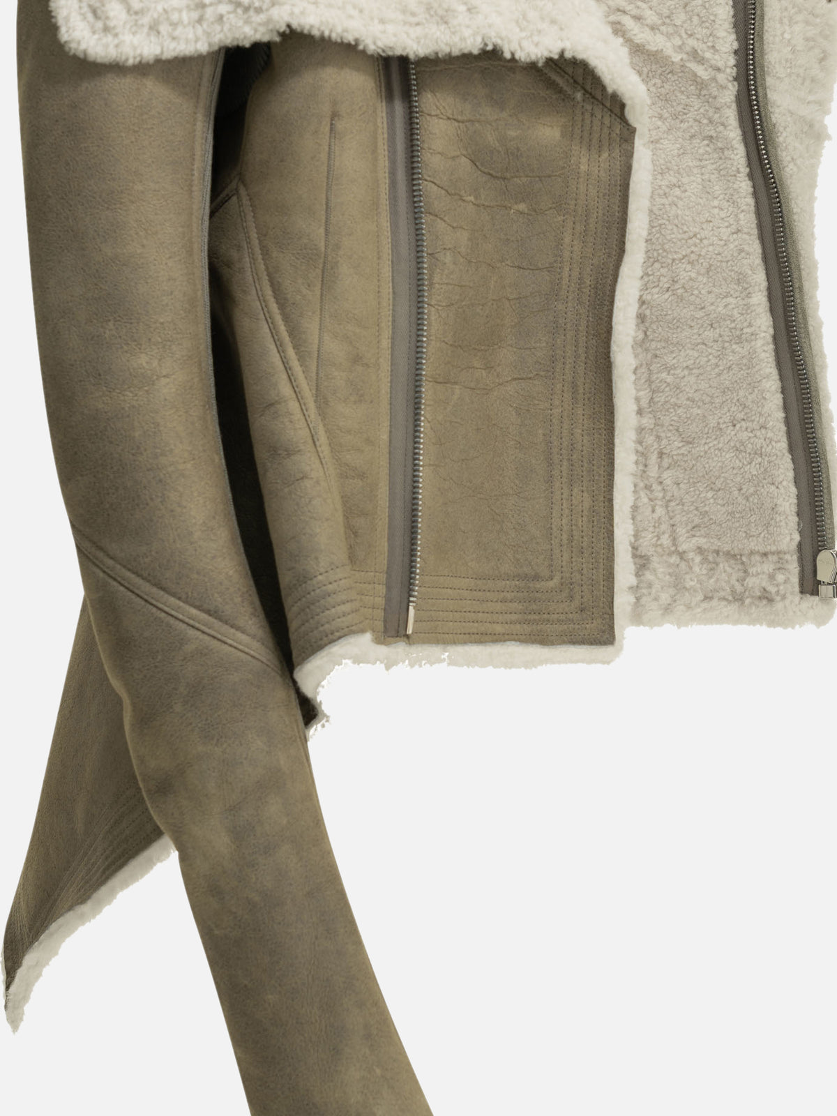 Rick Owens "Naska" Shearling Jacket Grey