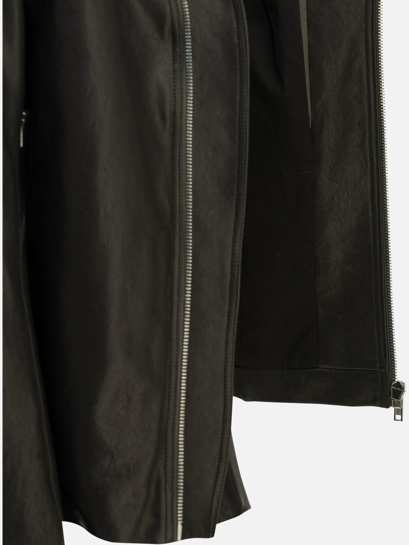 Leather jackets Solid colour Black - Rick Owens Men | PDP | VIETTI Online Store | Zoom-Modal_4