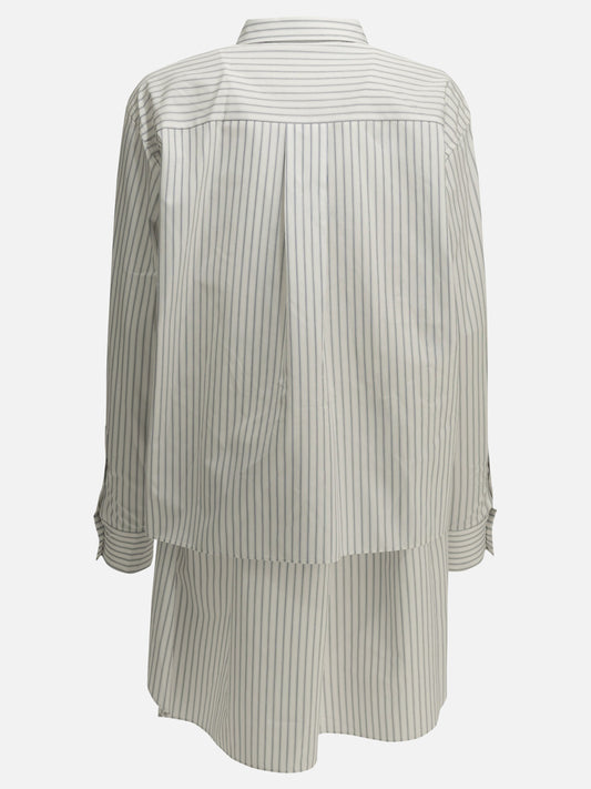 Mini dresses Striped White - Sacai Women | PLP | VIETTI Online Store | 2