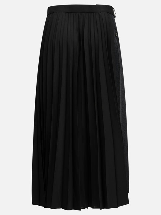 Sacai "Pleated" Midi Skirt Blue