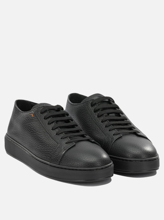 Sneaker basse 100% leather - 100% rubber Nero - Santoni Uomo | PDP | VIETTI Online Store | 2