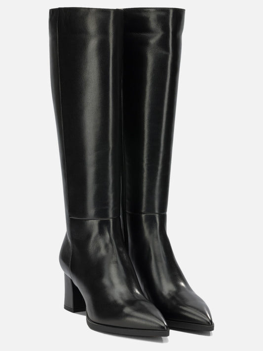 Santoni "Dyana 65MM" Knee-High Boots Black