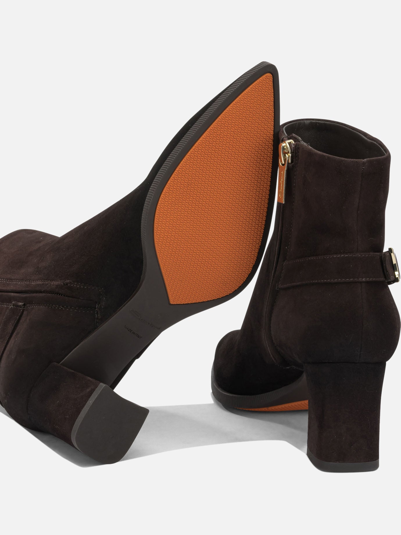 Zipped boots 100% suede leather Brown - Santoni Women | PDP | VIETTI Online Store | Zoom-Modal_5
