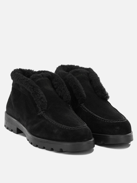 Loafers 100% suede leather - 100% rubber Black - Santoni Women | PLP | VIETTI Online Store | 2