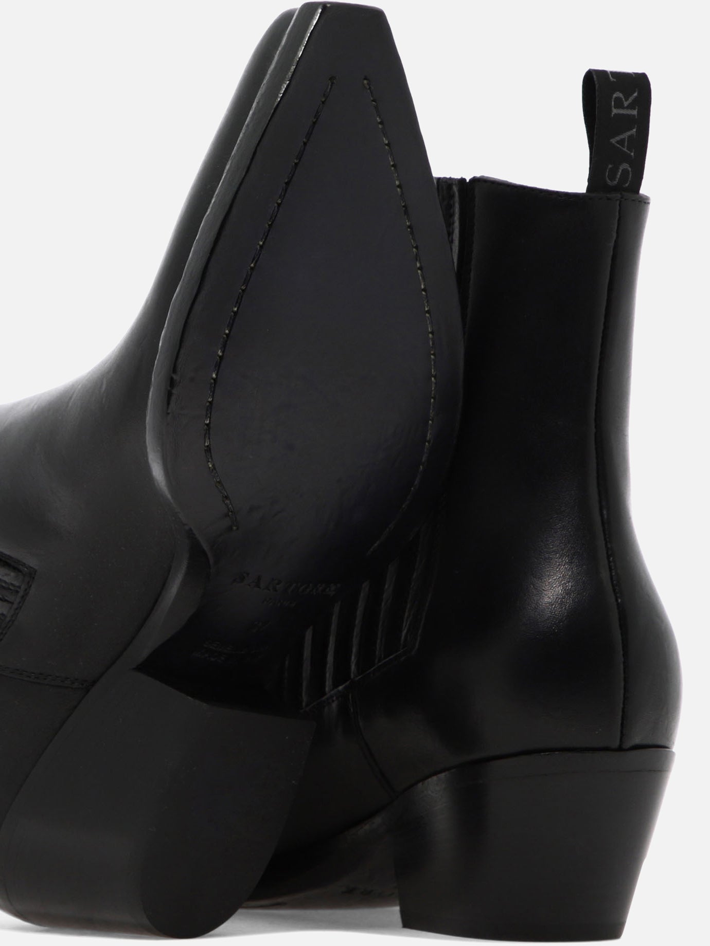 Pull-on boots 100% leather - 95% leather 5% rubber Black - Sartore Women | PDP | VIETTI Online Store | Zoom-Modal_5