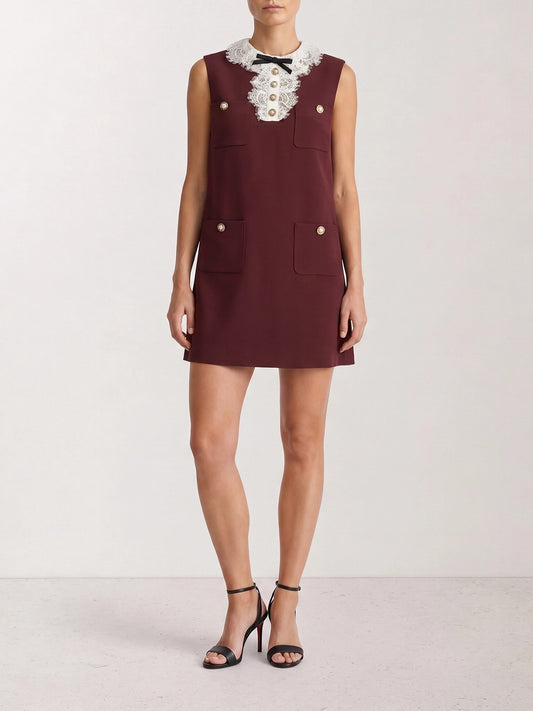 Mini dresses Solid colour Bordeaux - Self-portrait Women | PLP | VIETTI Online Store | 2