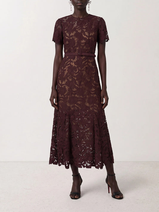 Abiti midi Embroidered Bordeaux - Self-portrait Donna | PLP | VIETTI Online Store | 2