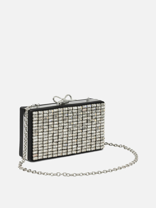 Self-portrait Crystal Clutch Bag Silver