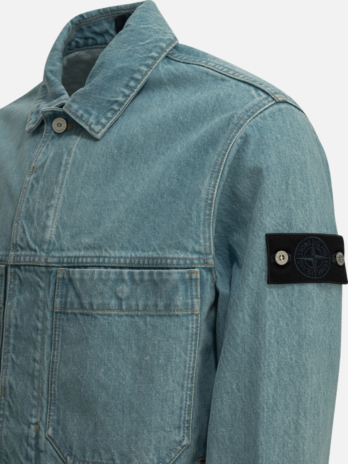 Stone Island "Light Bull" Denim Jacket Light blue