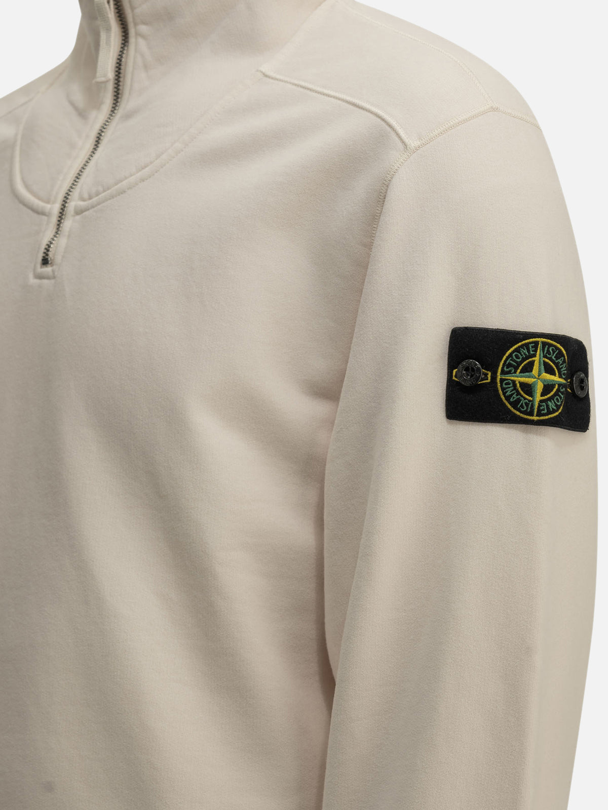 Stone Island Half-Zip Sweatshirt with Logo Beige