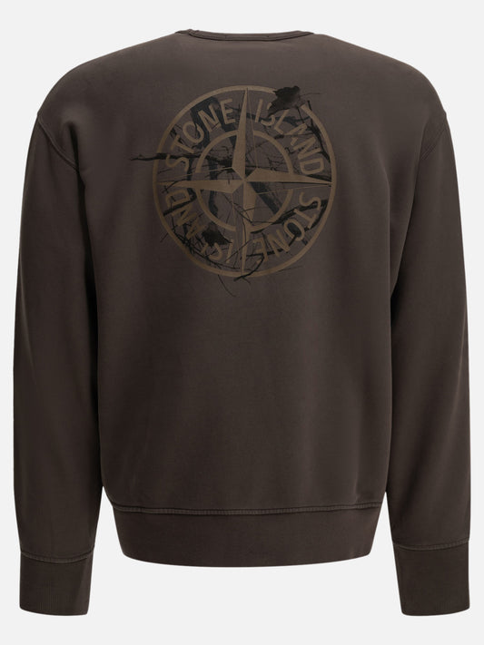 Stone Island Crewneck Sweatshirt with Logo Brown