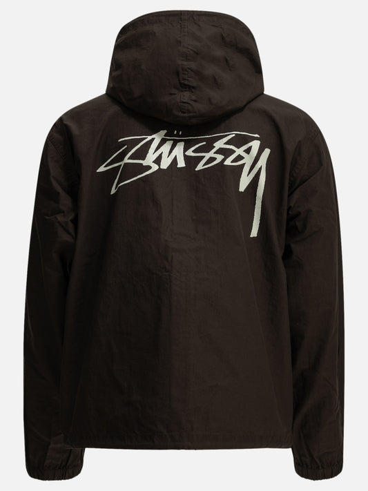 Stüssy Windbreaker with logo Brown