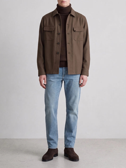 Overshirt jackets Solid colour Brown - Tagliatore Men | PLP | VIETTI Online Store | 2