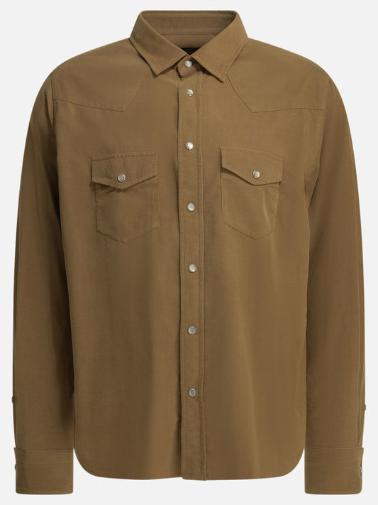 Tom Ford Corduroy Western Shirt Beige