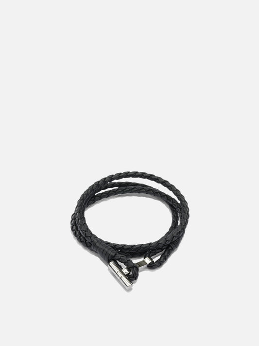 Tom Ford Braided leather bracelet Black