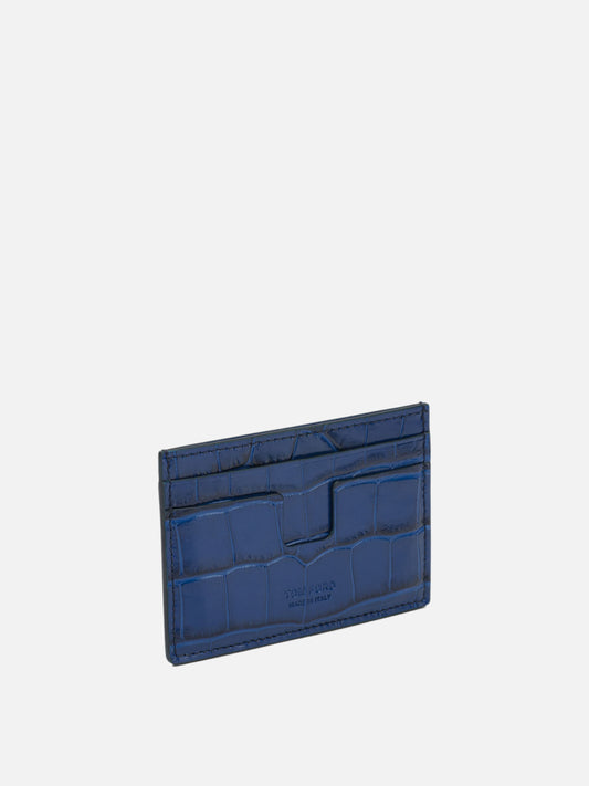 Tom Ford "Tejus T Line" Card Holder Blue