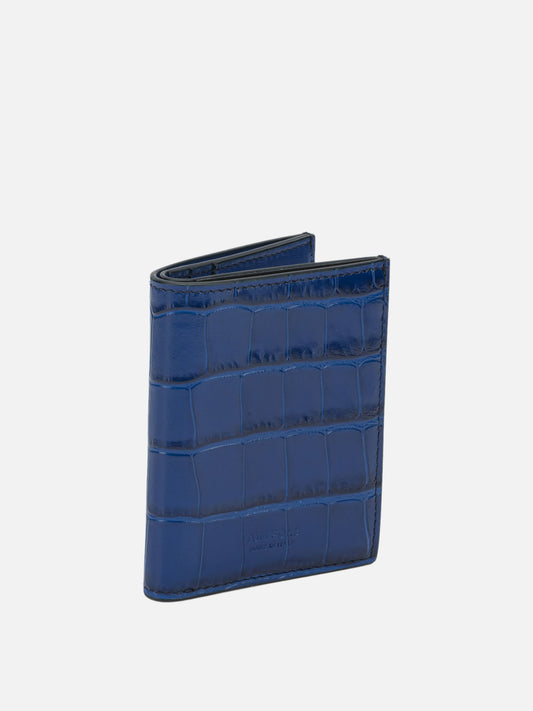 Tom Ford Foldable crocodile-print cardholder Blue