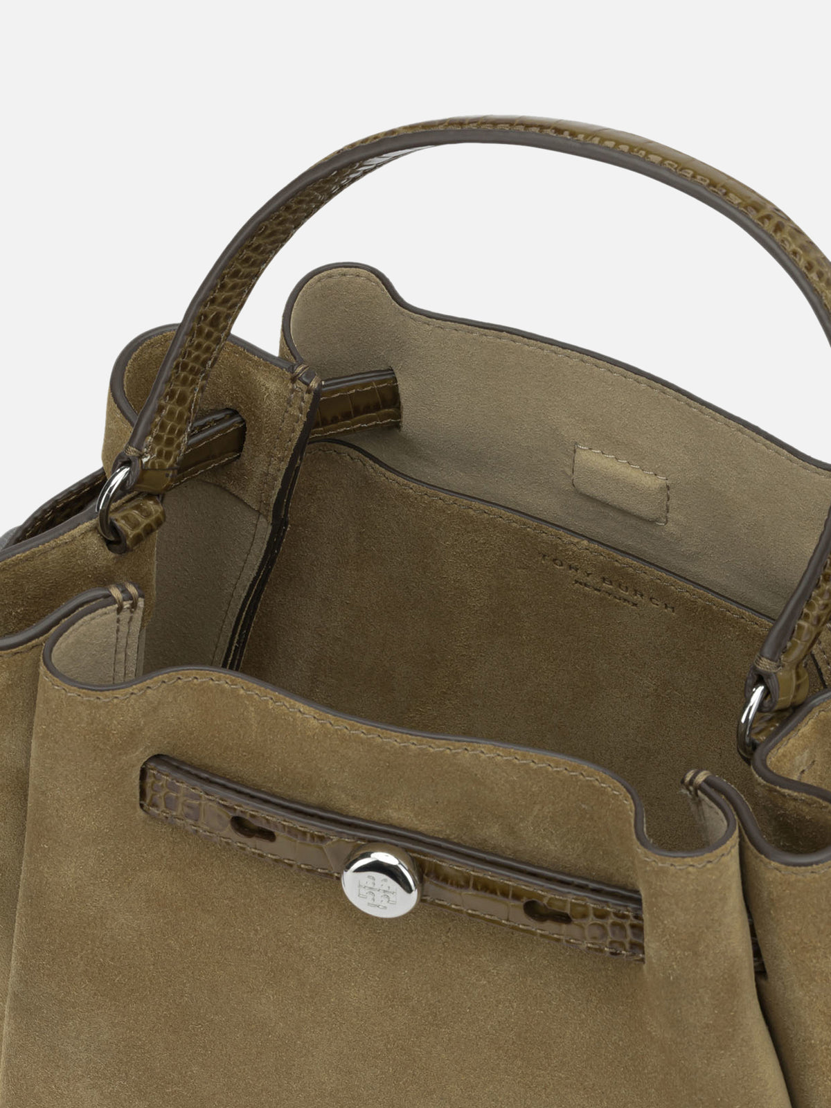 Tory Burch "Romy Suede" Small Handbag Beige