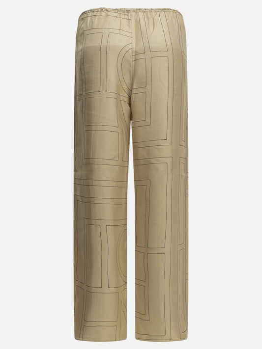 Toteme "Monogram" Casual Pants Beige