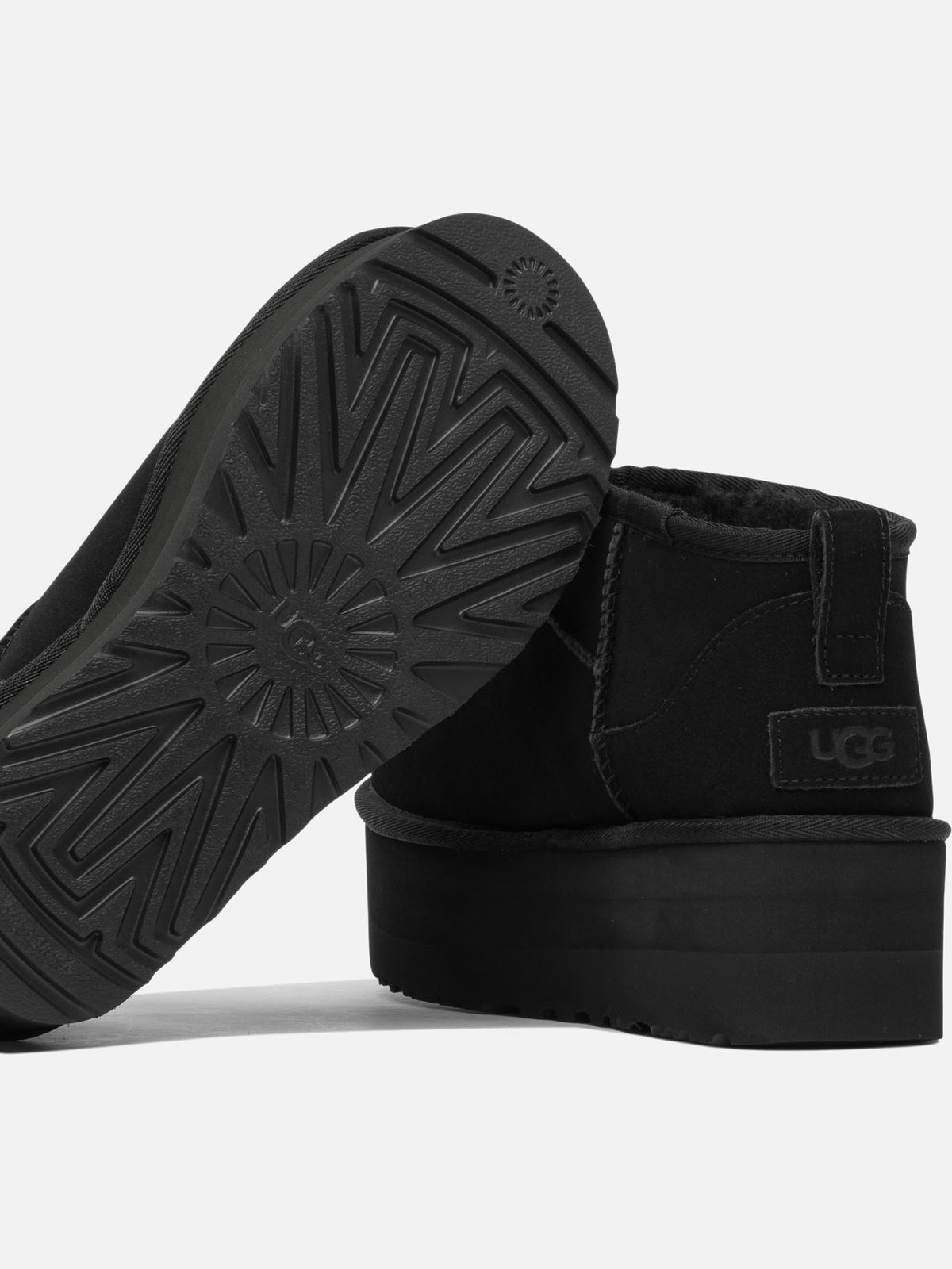 Ugg "Classic Ultra Mini Platform" Pull-On Ankle Boots Black