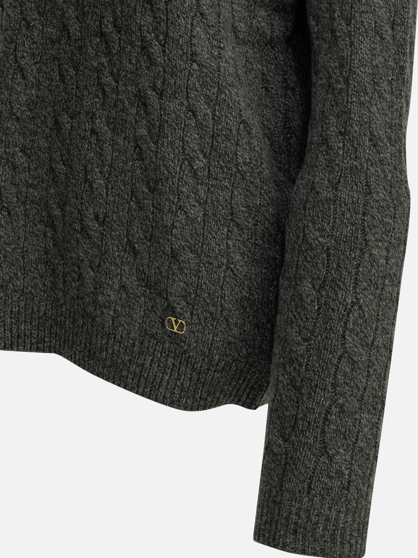 Crewneck sweaters Textured knit Grey - Valentino Women | PDP | VIETTI Online Store | Zoom-Modal_4