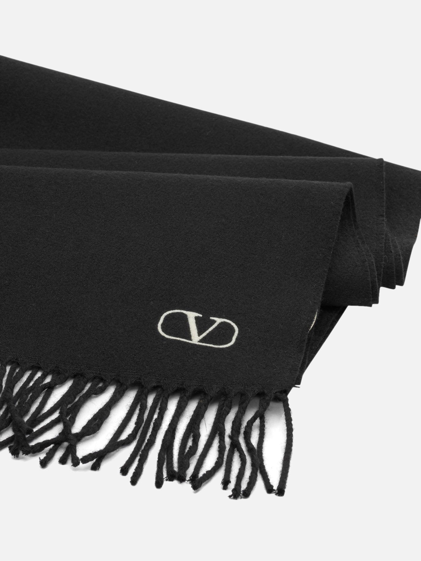Fringed scarves 100% virgin wool Black - Valentino Garavani Men | PDP | VIETTI Online Store | Zoom-Modal_2