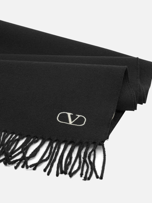 Fringed scarves 100% virgin wool Black - Valentino Garavani Men | PLP | VIETTI Online Store | 2