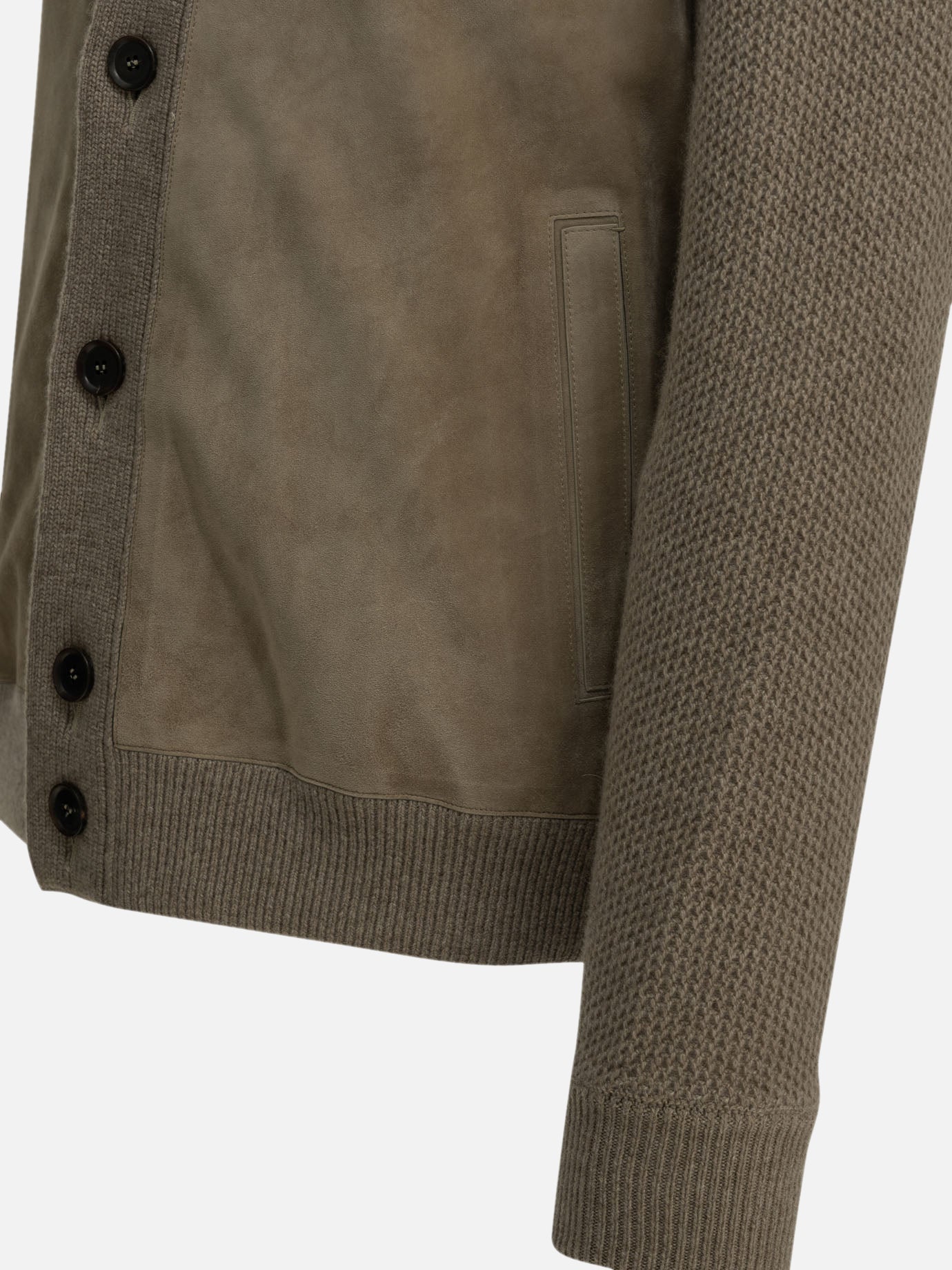 Zegna Cashmere and suede overshirt jacket Beige