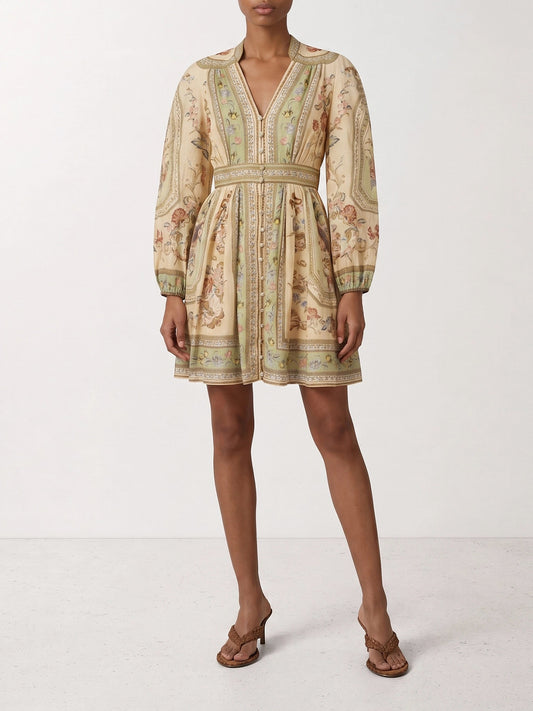 Mini dresses Floral Beige - Zimmermann Women | PDP | VIETTI Online Store | 2