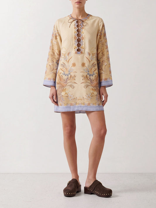Mini dresses Floral Beige - Zimmermann Women | PLP | VIETTI Online Store | 2