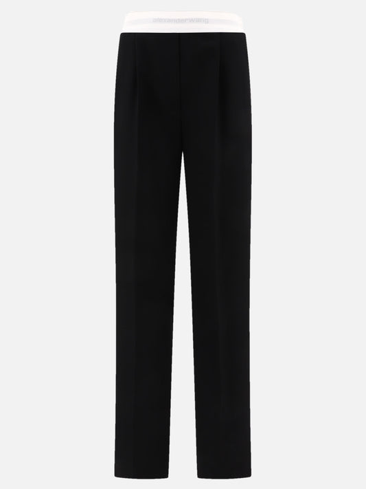 Tailored trousers with logo at the waist
