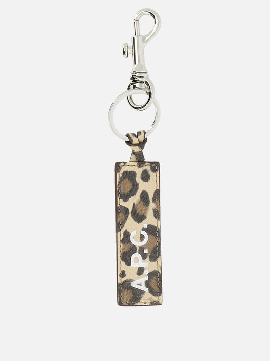 Leopard-print key ring