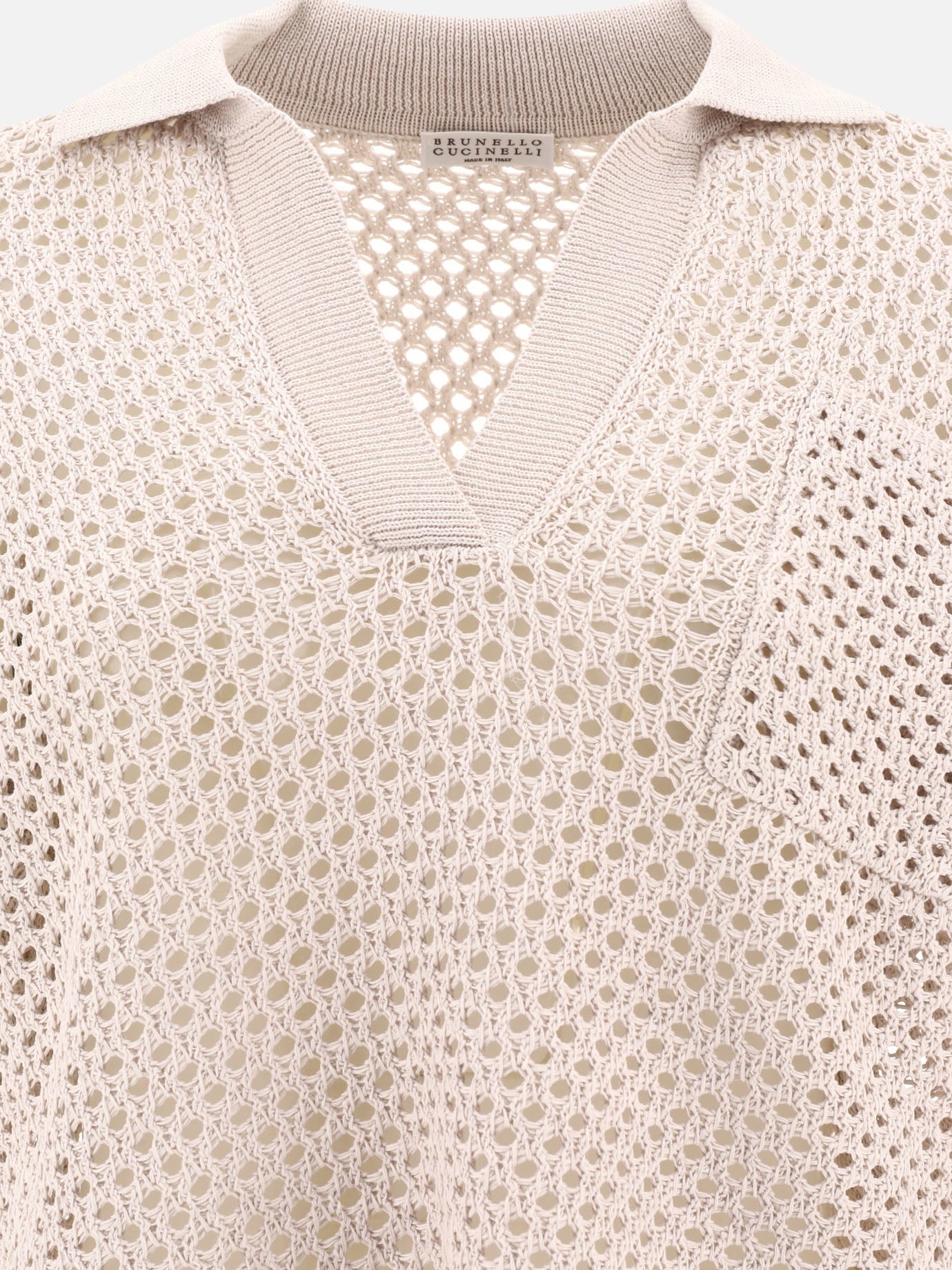 Open-knit polo shirt
